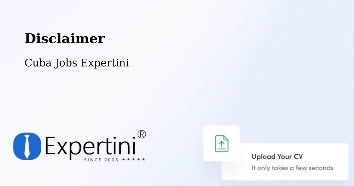 Disclaimer – Baracoa - Cuba Jobs Expertini